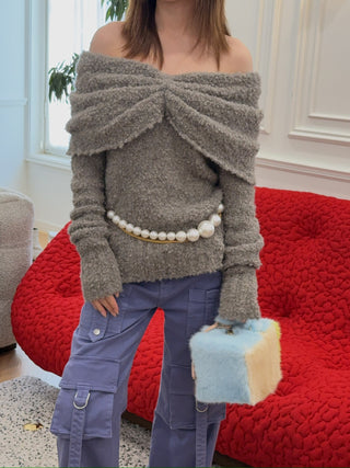NATASHA ZINKO MINK CROSSBODY BOX BAG