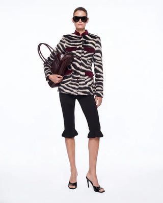 Pre-order CARELLI - Zelda Zebra Jacket in Black Zebra Print