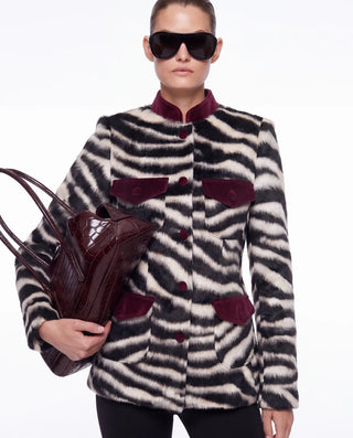 Pre-order CARELLI - Zelda Zebra Jacket in Black Zebra Print