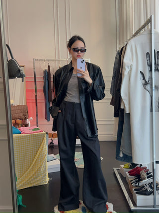 THE ANDAMANE - NASHVILLE - OVERSIZED WESTERN SHIRT / BLACK