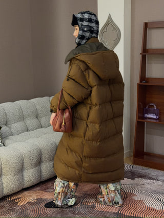 SIMONETTA - GANNA - LORO PIANA WOOL DOWN COAT WITH HOOD