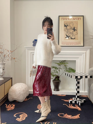 16ARLINGTON - SEPHIA KNIT JUMPER / ALPACA KNIT BIANCO