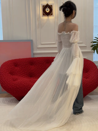 BLUMARINE - Long Silk Chiffon Dress With Buttons