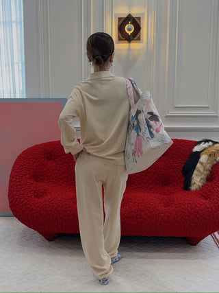 SPORTY & RICH - Riding Club Sweatpant in Cream