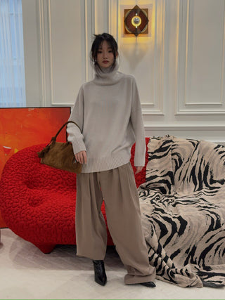 SIMONETTA RAVIZZA MALAGA - KNITTED TURTLENECK CASHMERE SWEATER