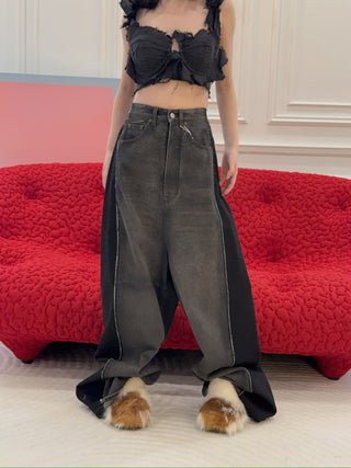 MM6 Maison Margiela BLACK WIDE LEGS 5 POCKET JEANS