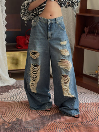 BLUMARINE - Denim Boyfriend Jeans