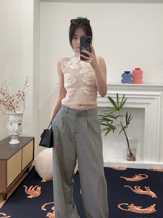 MAGDA BUTRYM Wide leg tailored wool pants in grey