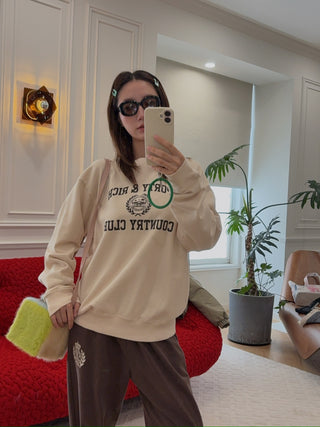 SPORTY & RICH - Varsity Crest Crewneck in Cream