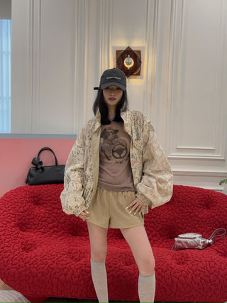 OPEN YY - PET CLUB SHEER LONG SLEEVE / BEIGE