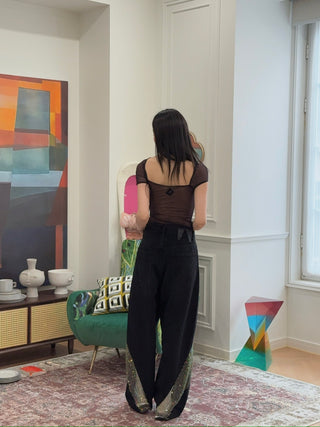 COPERNI ASYMMETRIC DRAPED MESH TOP