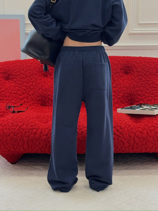 SPORTY & RICH - Vendome Straight Leg Sweatpant in Navy