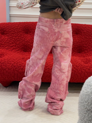 BLUMARINE Chiné Camouflage Print Cargo Pants