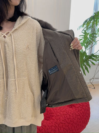 YVES SALOMON - VEST MADE WITH LORO PIANA FLANNEL FABRIC/FOX / EARTH