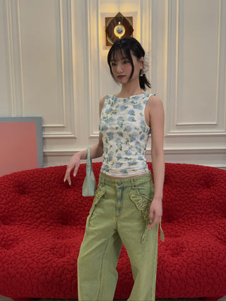 HOUSE OF SUNNY - HYDRANGEA DOUBLE LAYER MESH TOP