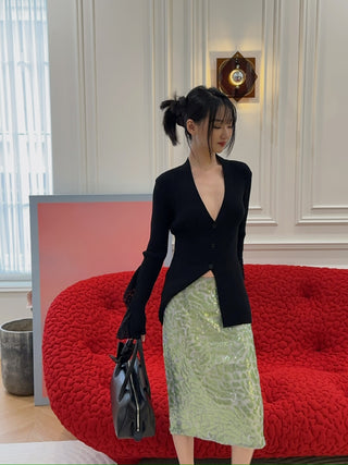 16ARLINGTON - Elice Midi Skirt in Lace Sequin