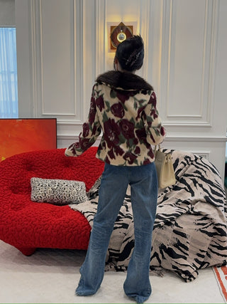 CARELLI - Rosa Floral Jacket in Red Rose Print