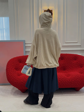 YOUSER - JACKET MIXED PLEATS SKIRT / NAVY