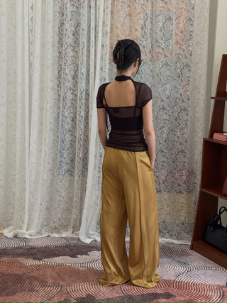 COPERNI ASYMMETRIC DRAPED MESH TOP