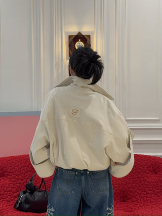 BLUMARINE DENIM BOMBER JACKET