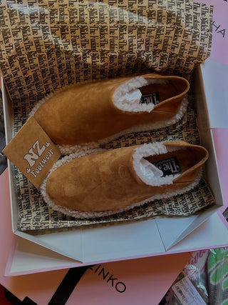 NATASHA ZINKO SHEARLING MULES