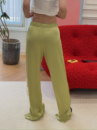 BLUMARINE - ENVERS SATIN PANTS / NILE GREEN