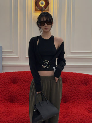 Coperni - Knitted C-logo Top in Black