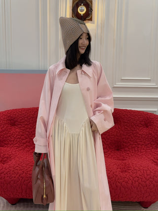 MAGDA BUTRYM -  Belted cotton trench coat in beige