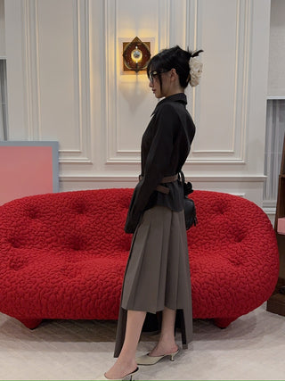 MAGDA BUTRYM - Tailored wool shirt in black