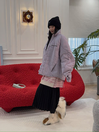 NATASHA ZINKO COTTON CHECKED MUSCLE JACKET