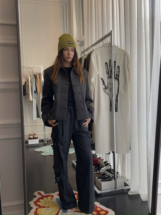 LESUGIATELIER TURN-UP CARGO TROUSERS