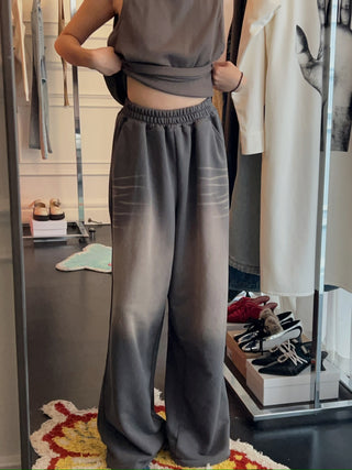 OPEN YY - WASHED WIDE SWEATPANTS / GRAY