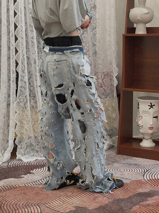 NATASHA ZINKO DESTROYED DENIM JEANS
