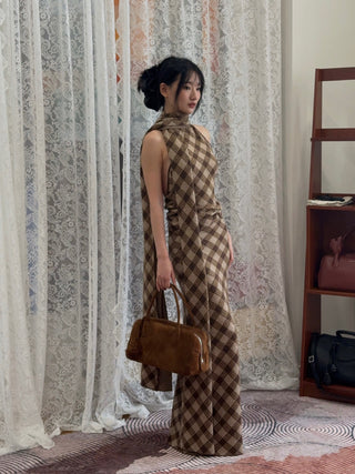 AYA MUSE - Kae Top in Plaid Brown