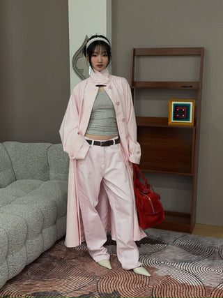 MAGDA BUTRYM - Loose-Leg Denim Pants in Pink