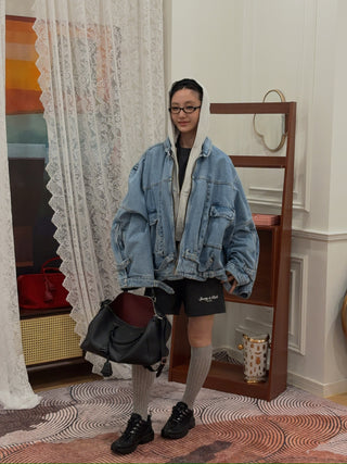 HED MAYNER - BELTED DENIM JACKET