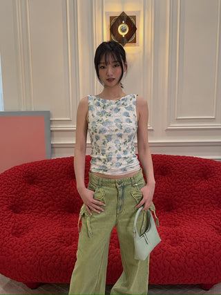 HOUSE OF SUNNY - HYDRANGEA DOUBLE LAYER MESH TOP