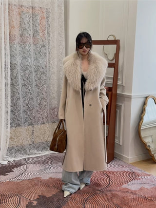 YVES SALOMON MANTEAU 119CM SABLE