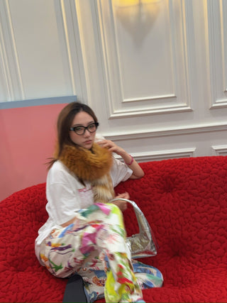 ALABAMA MUSE - Fur Scarf in Milk