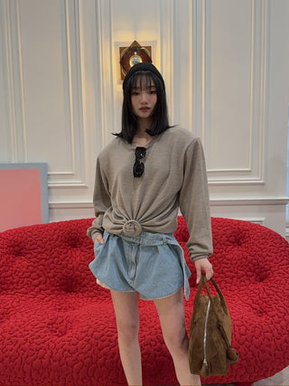 MAGDA BUTRYM - Knotted longsleeve in beige