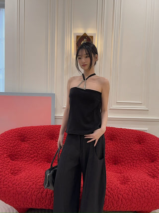 16ARLINGTON - Ivia Top in Crepe in Black