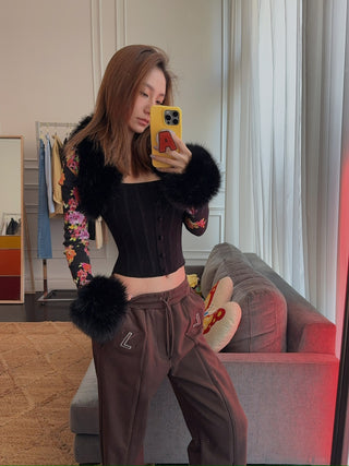 GUIZIO FAUX FUR KNIT BOLERO