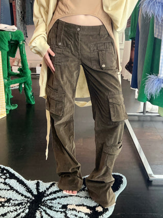 BLUMARINE - VELVET PANTS / DARK OLIVE