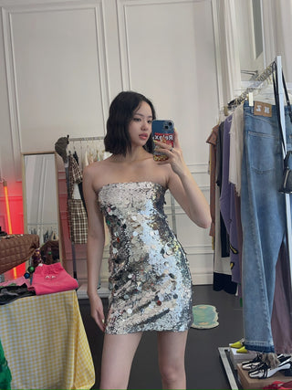 GUIZIO PAILLETTE TUBE DRESS