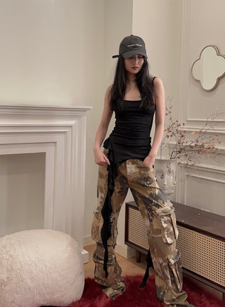 BLUMARINE CAMOUFLAGE CARGO PANTS