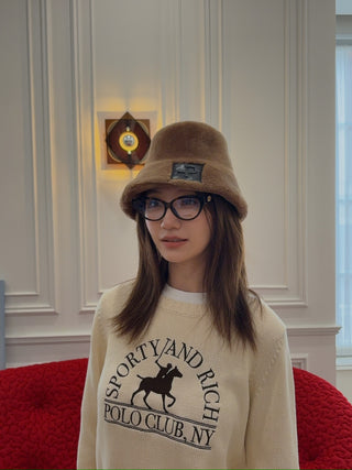 SPORTY & RICH - Polo Club Knitted Sweater in Cream