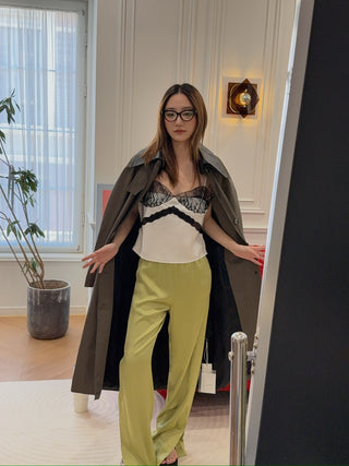 BLUMARINE - ENVERS SATIN PANTS / NILE GREEN