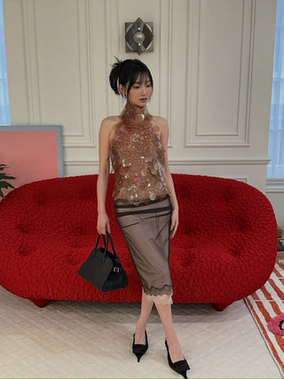 16ARLINGTON - Hedda Midi Skirt in Chocolate