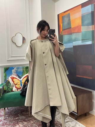 A.W.A.K.E. DOUBLE BREASTED COAT WITH ASYMMETRIC CUT