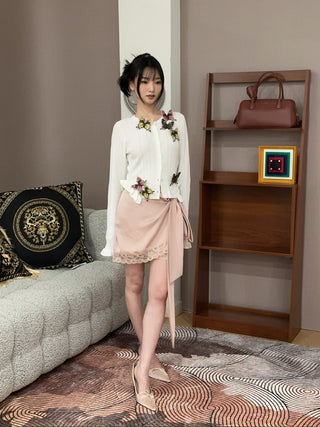 BLUMARINE - SKIRT SATIN with LACE